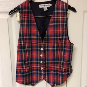 Red checkered vest